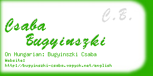 csaba bugyinszki business card